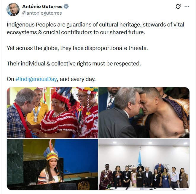 Le secrétaire général de l'ONU qualifie les « peuples autochtones » de « gardiens du patrimoine culturel »…