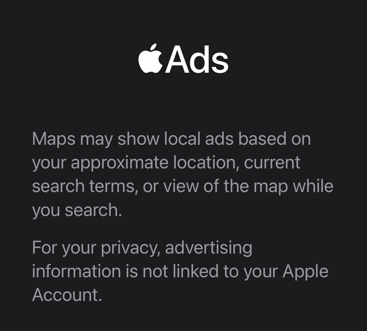 NOUVEAU : Apple Maps a commencé à diffuser des publicités non interdites aux utilisateurs en Amérique du Nord.