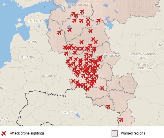 Un raid massif de drones d'attaque ukrainiens se poursuit ce soir vers Saint-Pétersbourg.
