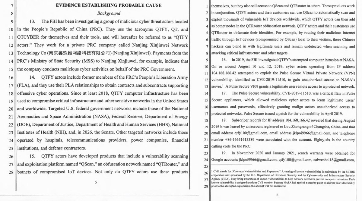 NOUVEAU - Dans un affidavit, le DOJ américain affirme que les pirates chinois ont ciblé et violé le DOJ,…