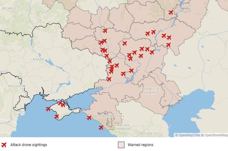 Les drones d'attaque ukrainiens organisent un autre raid majeur en Russie ce soir, les chaînes locales…