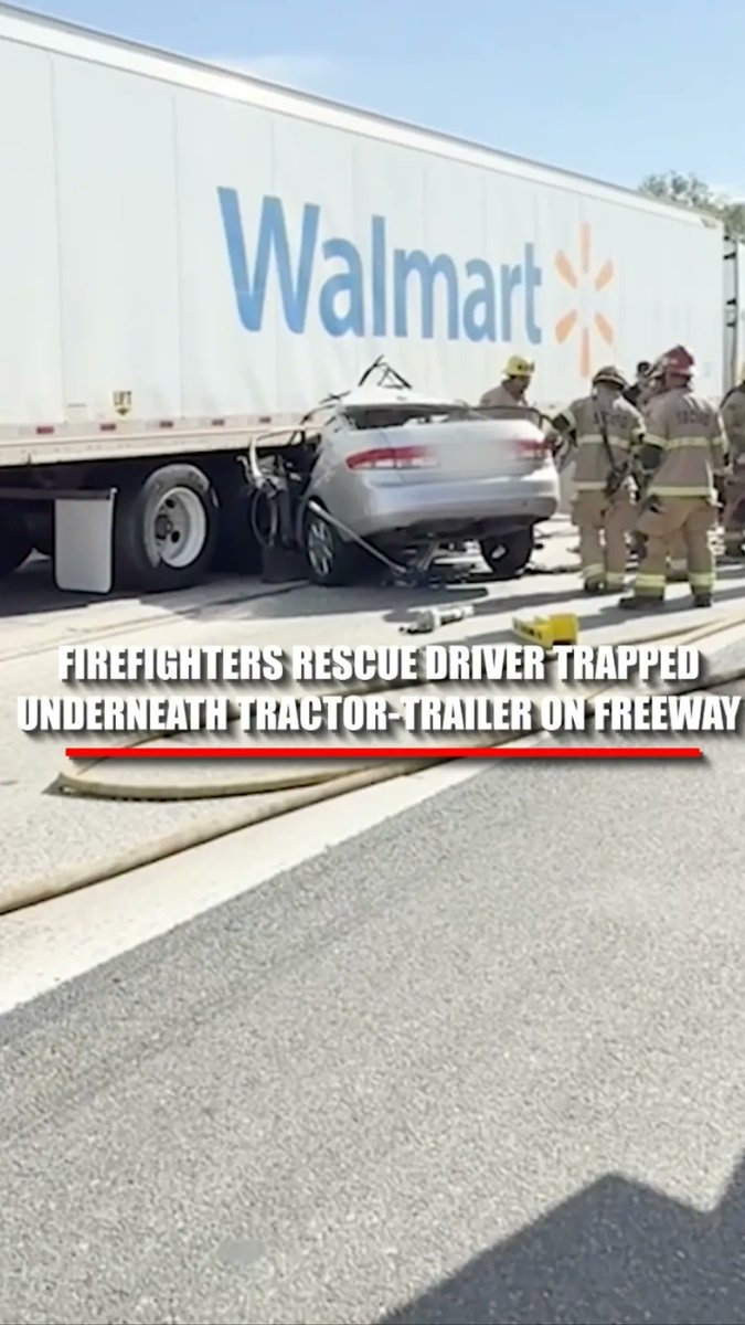 Les pompiers du sud de la Californie courent pour libérer un conducteur coincé sous un semi-remorque…
