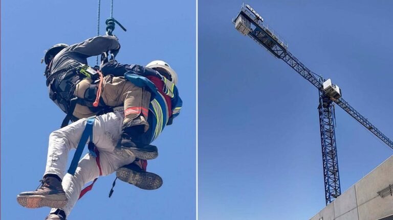 Les pompiers du Texas sauvent une grue de 22 étages en l'air