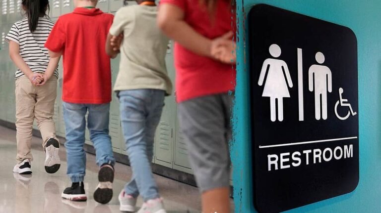 Un père poursuit après l'école et ne dira pas si les hommes biologiques peuvent utiliser les toilettes de sa fille