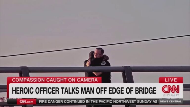 Un lieutenant de police de Nashville a sauvé la vie d’un homme en le faisant descendre du bord d’un pont…