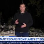 De nouvelles images montrent des habitants fuyant les incendies de forêt qui se propagent rapidement dans…