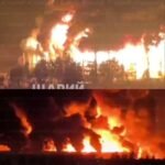 Des incendies massifs éclatent à Kyiv, en Ukraine, à la suite de frappes de missiles russes.