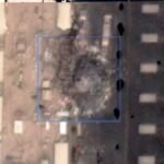 Les images satellite montrent un hangar de maintenance d'hélicoptères endommagé au Camp Buehring au…