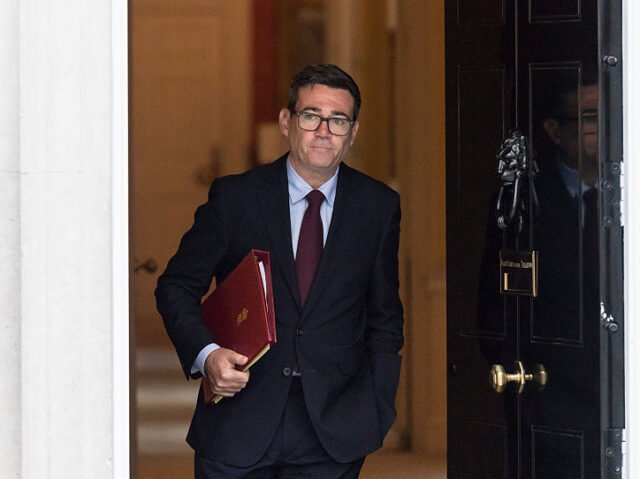 Andy Burnham Departs Downing Street for PMQs in London
