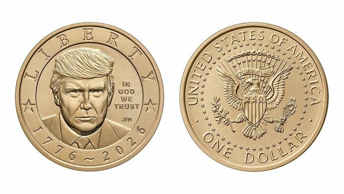 La Monnaie américaine commence à vendre des pièces Trump d'un dollar